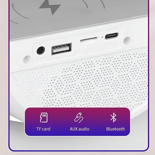 G Shaped Rgb Light Table Lamp With Wireless Charger Bluetooth Speaker & Wireless Charging