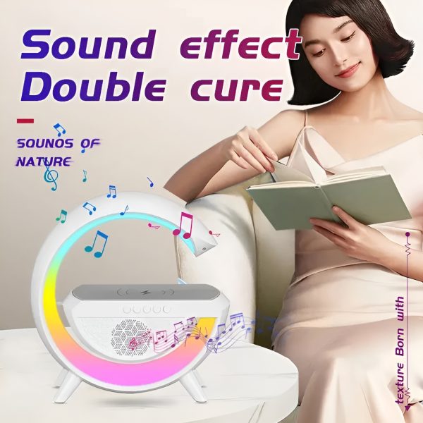 G Shaped Rgb Light Table Lamp With Wireless Charger Bluetooth Speaker & Wireless Charging
