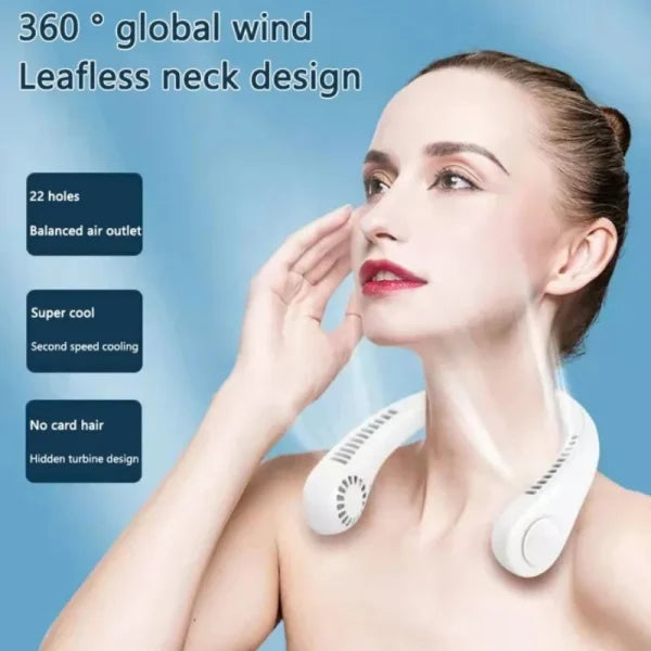Portable Rechargeable Fan Bladeless Neck Fan (random Color)
